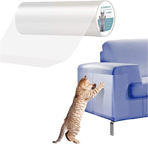 Pidsen Protezione Graffi Gatto, 30x500CM Protezione Antigraffio Nano Nastro Adesivo Divano Gatti Graffi,PVC Anti-Graffio Protector per Divano Porta e Mobili, Protezioni per Mobili per Divani