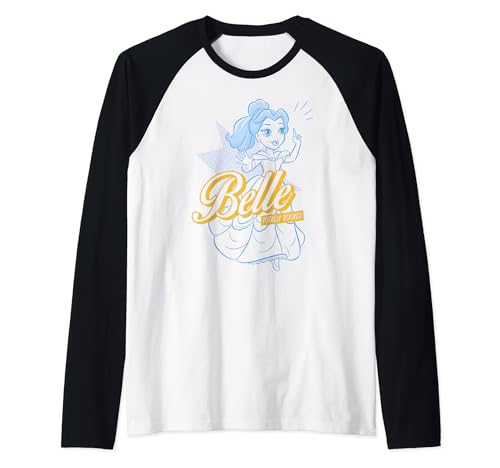 T-shirt raglan Disney La Belle et la Bête style bande dessinée pour fan de lecture