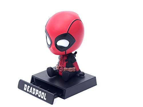 Deadpool Bobble Head Figure Cell Phone Holder Car Dashboard Office Home Accessories Ultra Detail Doll .