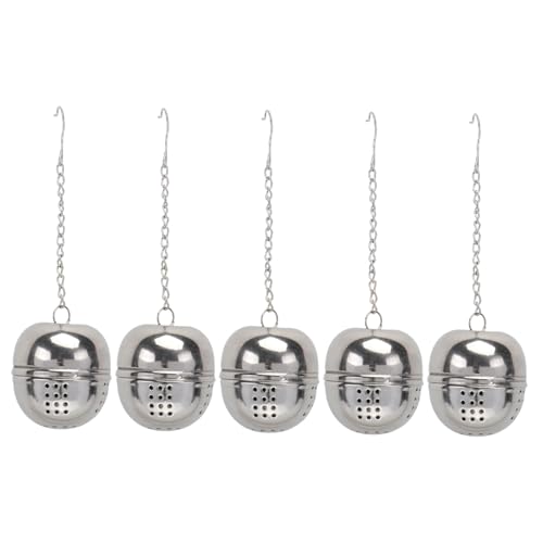 Alipis 5pcs Stainless Steel Tea Strainer Ball Seasoning Box Tea Filter Home Infuser Easy to Use Fine Mesh Creative Shape