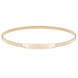TIESOME Taillengürtel Damen, Metall Goldgürtel Verstellbarer Schmaler Gürtel Gürtel Gold Damen für Kleider Mode Slim Kleid Cinch Taillengürtel(Gold)