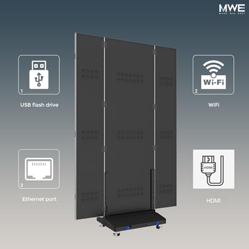 MWE P1.86 Tri-Fold LED Poster Screen with Flight Case, 90" Dual-Sided LED Digital Signage Display with Publishing System, Foldable Advertising Display Kiosk Video Wall for Events, WiFi/USB/HDMI - image 8