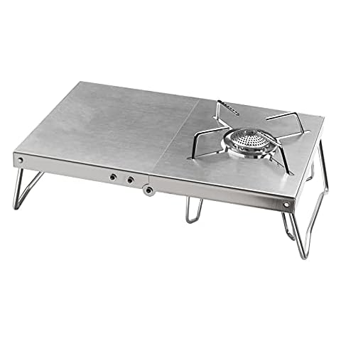 GreenCC Portable Camping Table Heat Shield Stable Feet Aluminum Alloy Portable Folding Stove Table Outdoor Windproof Stove Stand Camping Stove Foldable Holder Table for Soto St-310/St-330 Cover