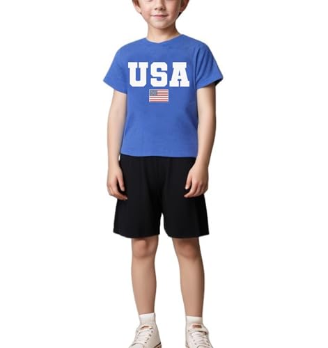 American Flag Shirt Toddler Boys Girls USA Flag Shirts Kids 4th of July T-Shirt Patriotic Tee Tops Outfits 3-10years2