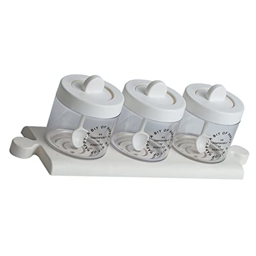 Zerodeko 3 Conjuntos de Temperos de Galheteiro Base de Pimenta Compartimento de Colher Frasco de Arm