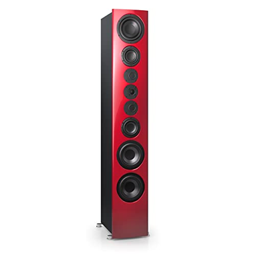 Nubert nuVero 170 | Rot/Schwarzer Standlautsprecher | 1 Stück High End Standlautsprecher | Lautsprecher für Stereo | HiFi Qualität auf höchstem Niveau | Passive Standbox mit 4 Wegen Made in Germany
