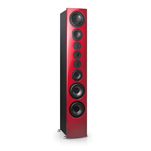 Nubert nuVero 170 | Rot/Schwarzer Standlautsprecher | 1 Stück High End Standlautsprecher | Lautsprecher für Stereo | HiFi Qualität auf höchstem Niveau | Passive Standbox mit 4 Wegen Made in Germany