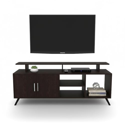 Image of ESTANTERIA Engineered Wood TV Entertainment Unit Set Top Box Stand Tv Ttand Table /TV Cabinet with Shelves for Books & Dcor Display Unit Bed Living Room Upto 55 Inches - DIY (Dark Wenge)