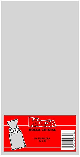 KADISA BOLSAS CELOFAN TRANSPARENTES PARA CELEBRACIONES, CUMPLEAÑOS, BODAS, COMUNIONES, DETALLES, REGALOS, FIESTAS, MESAS DULCES, PASTELERÍA (12X25CM)