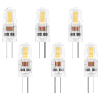 Foto di Caldarax 6 Pezzi Lampadina LED G4 2W AC/DC 12V, Equivalenti a 20W Lampada Alogena, Bianco Naturale 4000K, 200LM, Non Dimmerabile, Risparmio Energetico a LED, per Cappe, Lampadari