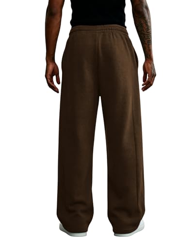 Image of Wangdo Men's Baggy Sweatpants Wide Leg Lounge Cotton Jogging Pants Casual Elastic Waist Joggers with Pockets