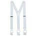 CTM Men's Big & Tall Elastic Button End Dress Suspenders with Silver Hardware