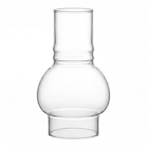 Oil Lamp Chimney Replacement Hurricane Lamp Clear Glass Shade for Kerosene Lamps 3-inch Base x 6.5 Inch Tall (1 Pack)