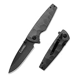 Carimee Pocket Folding Knife With 3" Drop point D2 Steel Blade, Stainless Steel Handle, Pocket Clip,