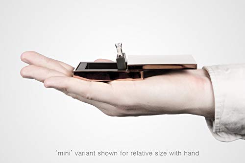 MONOLIX Slim Engagement Ring Box, Thin Unique Sliding Lid, Elegant Discreet Secret Surprise Marriage Wedding Proposal Case (Black, mini)