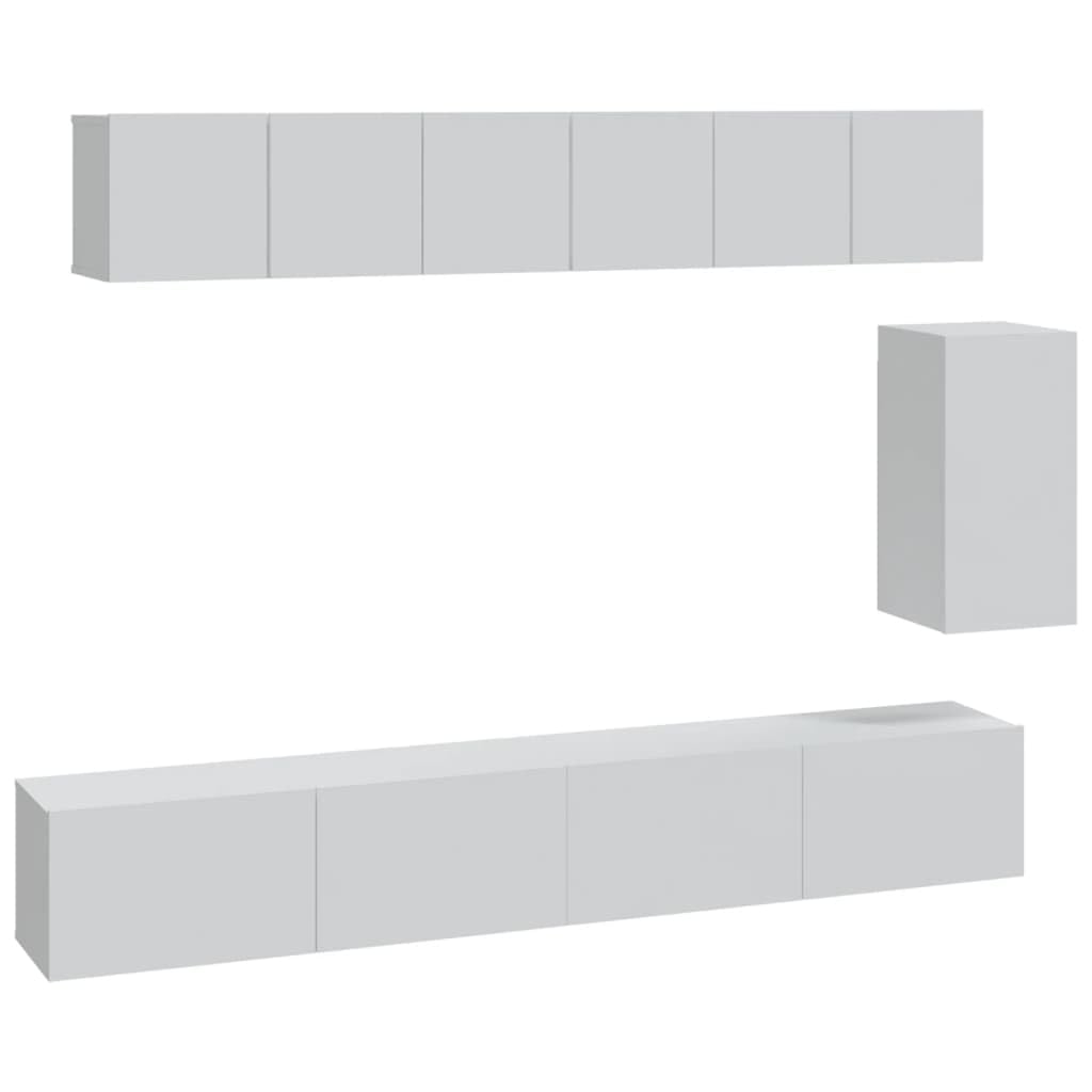 Meuble de salon polyvalent suspendu blanc bois pour ranger vos appareils