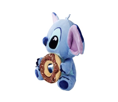 Simba Disney Stitch Kuscheltier mit Doughnut – Plüschfigur zum Knuddeln, mit Schoko‑Donut und Streuseln, süßer Disney‑Klassiker für Fans und Kinder, blau, 25 cm, ab 0 Jahren