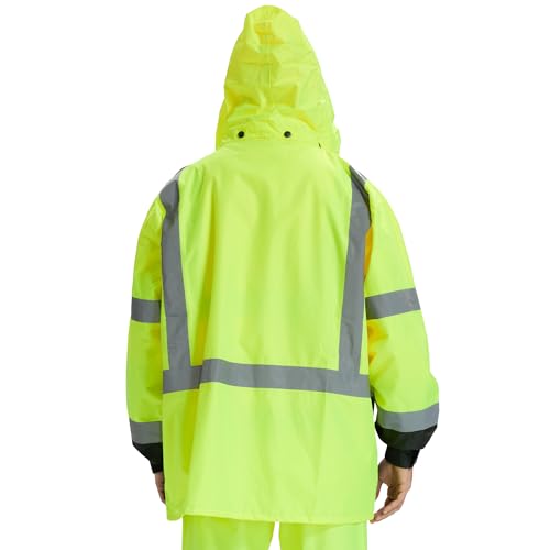 SRsafety High Visibility Rain Gear, Class 3 High Visibility Work Rain Gear for Men, Construction Rain Suits