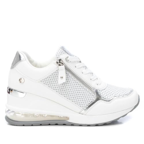 XTI   Zapatilla con Cuña Mujer Blanco   Calzado Cómodo y Versátil   Moda Casual   Modelo 14257301 (Talla 38)