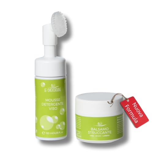 Kit Doppia Detersione Viso | Burro Struccante 50 ml | Mousse Detergente 120 ml | Struccante Viso e Occhi | Pelli Sensibili | Bava di Lumaca 100% Made in Italy