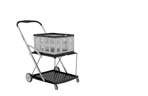 Titant Ucart Multi Use Collapsible Cart - Mobile Folding Trolley - Shopping Cart With Storage Crate - Platform Truck - Proudly Supporting Us Special Ops Warrior Foundation, Black And White #TOP7