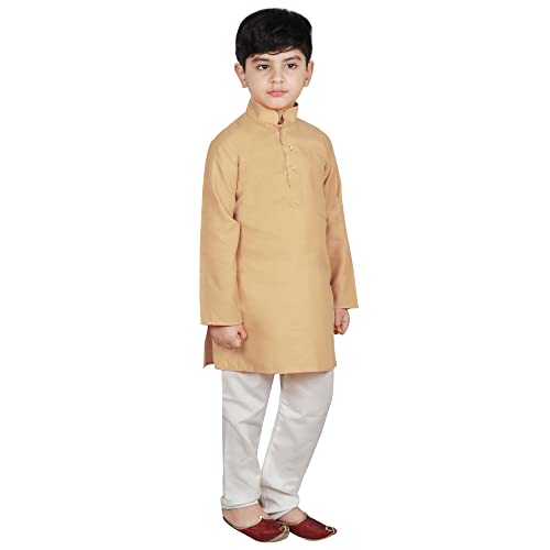 Image of SG YUVRAJ Raw Silk Kurta Set for Boys