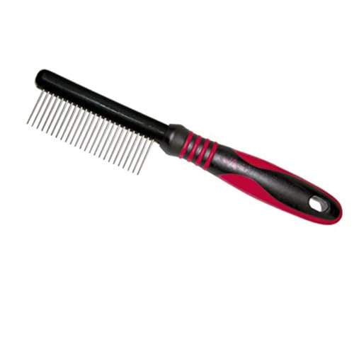Croci Vanity - Pettine per Animali Domestici, Pettine per Toelettatura, Denti Larghi in Acciaio, Per Cani di Taglia Grande, Media e Piccola