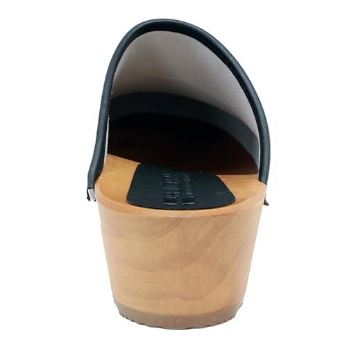 Image of Bjork Maja Wood Open Back Leather Clogs