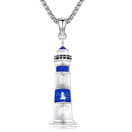 Collier phare en argent 925 avec son pendentif marin discret pour homme