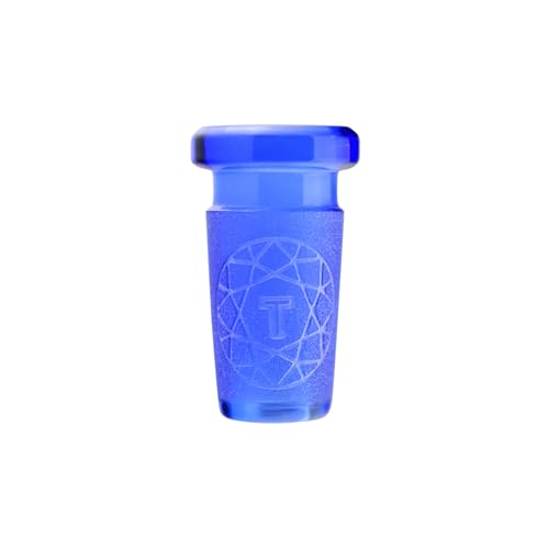 Image of Borosilicate Glass Reduction Adapter (Single) | Laboratory Glassware Connector | 14mm Male to 10mm Female Scientific Glass Adapter | Terporium Lab Glassware | Blue