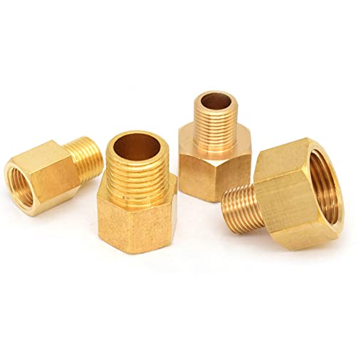 Conector de latón roscado macho a hembra de 1/2 pulgada para tuberías 2