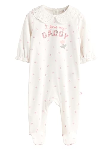 Next Bebés niña Pijama Tipo Pelele para bebé con Motivos Relacionados con la Familia Ecru Daddy 6 Meses