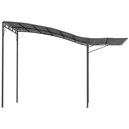 Outsunny Pergola tonnelle de Jardin avec auvent réglable Acier Polyester Haute densité Gris foncé