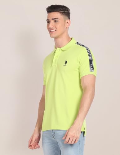 Image of U.S. Polo ASSN. Solid Regular Fit Polo T Shirts for Men - 100% Cotton, Half Sleeves Mens Tshirt
