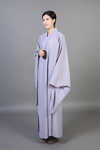 DGXIN Shaolin Temple Zen Buddhist Robe Monk Kung Fu Long Gown Unisex3