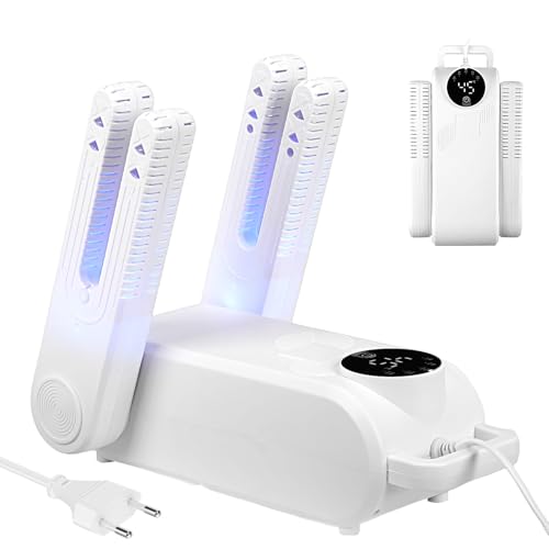 XstarG Secador de Zapatos Eléctrico, Secador y Refrescador de Zapatos, Secador de Botas de Esquí con 5 Temporizador, 180° Ajustable Tendederos, Shoe Dryer para Zapatos, Calcetines, Guantes