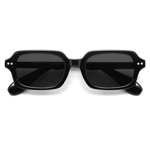 Image of VANLINKER Retro Small Square Sunglasses for Men Women Trendy 90s Rectangle Shades VL9879