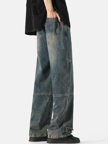 Men's Vintage Jeans Spring American Straight Casual Long Pants3
