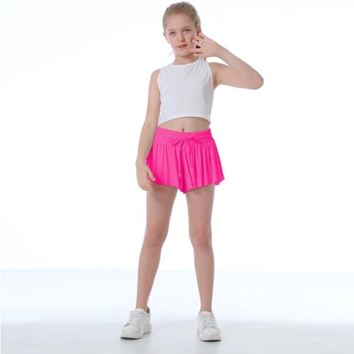 NEXSONIC Meninas Shorts Fluidos Para Adolescentes, De Corrida Esportivos, Estilo Borboleta, Com Forr