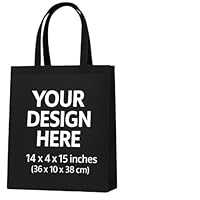 AOLP Custom Tote Bag – Canvas Reusable Shopping Bag with Handles – Personalized with Your Logo, Text, or Design – Eco-Friendly & Durable