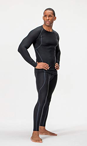 DEVOPS 3 Pack Men's UPF 50+ Long Sleeve Compression Shirts Quick Dry, Cool Gear for Garage Garden Gym Yard and Workouts