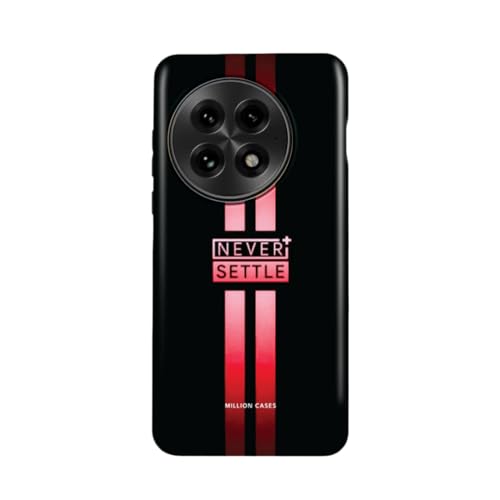Image of MILLION CASES Back Cover Case for OnePlus 12 Scratch Resistant Anti-Slip Polycarbonate Shockproof Protective Durable Never Settle Crystal Case for Men & Boys(Red)