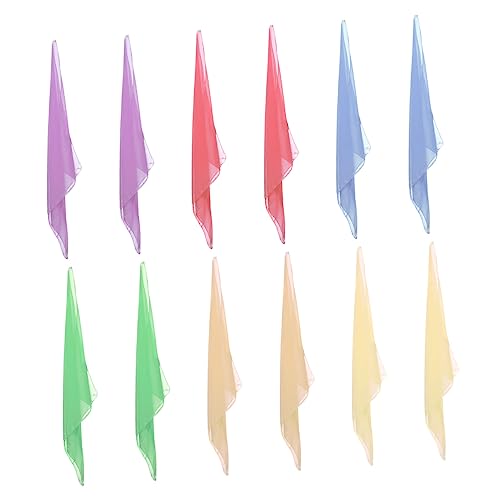 12pcs Dance Scarves for Boys and Girls Breathable Performance Juggling Scarves for Kindergarten Dance and Play Activities