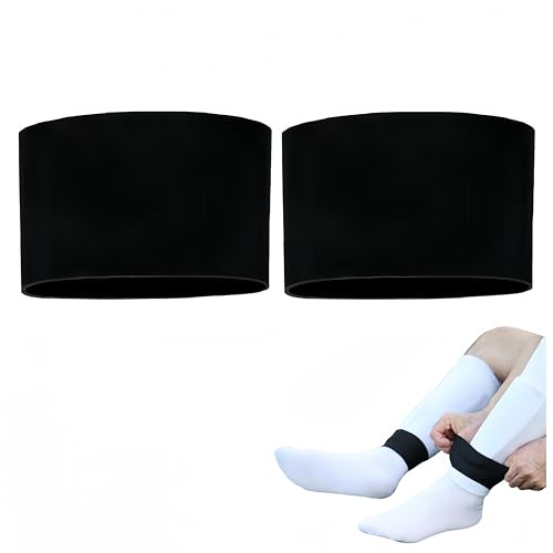 HJYDGJ Espinilleras De Silicona para Fútbol Banda Sujeta Espinilleras Futbol Mini Espinilleras Sujeta Espinilleras Shin Guard Stay Grip Tape - 6 Colores Rojo/Verde/Amarillo/Azul/Negro/Blanco