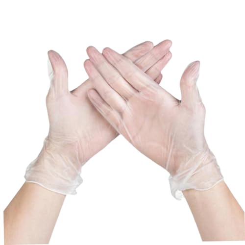 Yardenfun 80 Unidades Guantes Desechables PVC sin Polvo S Multiusos para Limpieza Hogar Cocina Belleza Catering Cómodos y Elásticos Aptos para Manipulación Alimentaria