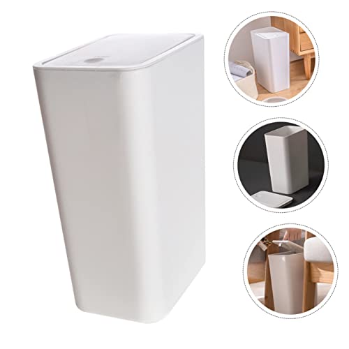 Caneca de basura plástica rectangular con tapa miniatura 7