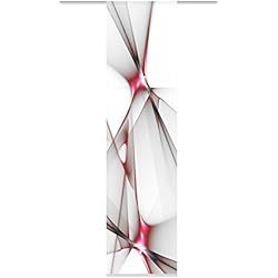 Paneles Japoneses Impresos Home Fashion 87188 Franklin - Panel japonés con impresión Digital (con Barra de contrapeso y sujeciones, 245 x 60 cm), poliéster, Rojo, 245 x 60 cm