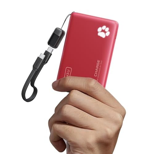 INIU Portable Charger, Ultra Slim 10000mAh 45W PD Power Bank, Fast Charging Mini Battery Pack, Travel Trip Family Essentials Powerbank for College Students Travelers Teen Boys Girls, Red