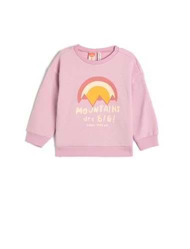 Sweat imprimé lila manches longues vêtement en coton brossé petite fille