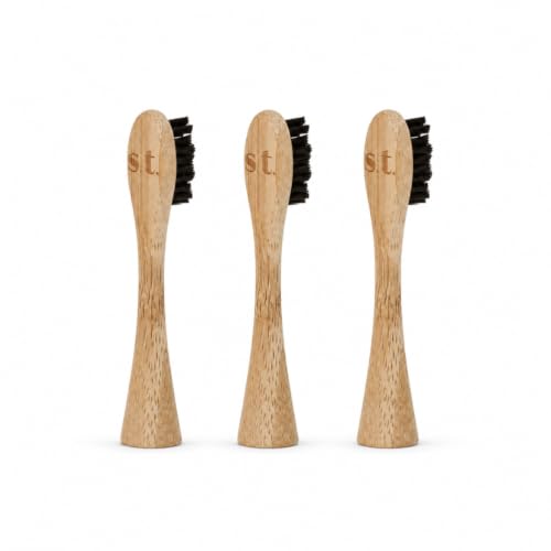 Sustainable Tomorrow Zen Bamboo Toothbrush Replacement Head 3 Pack | Eco-Friendly Bamboo Bristles Head | Sustainable Plastic-Free Oral Care | Compatible with Zen Toothbrush